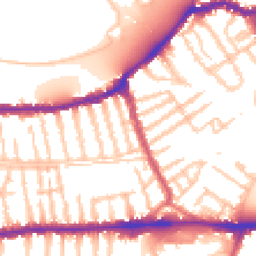 Daytime road noise heatmap for SW14 8SP