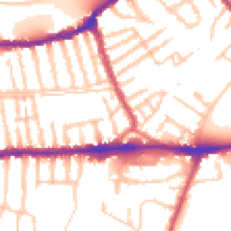 Daytime road noise heatmap for SW14 8SZ