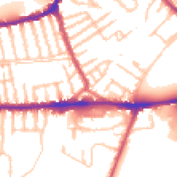 Daytime road noise heatmap for SW14 8TA