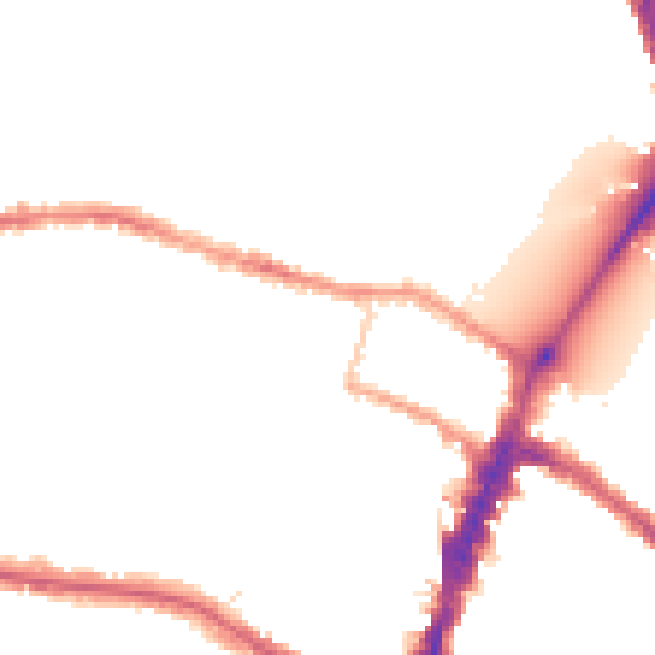 Night-time road noise heatmap for SW15 1EB