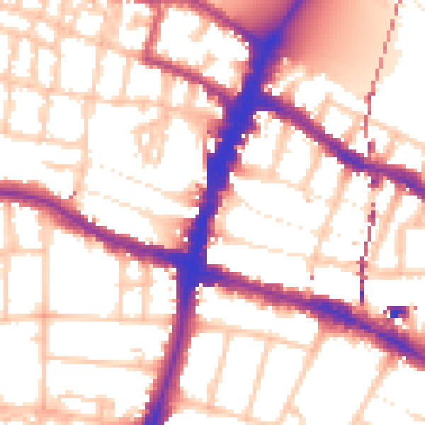 Daytime road noise heatmap for SW15 1SU