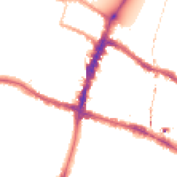 Night-time road noise heatmap for SW15 1SU
