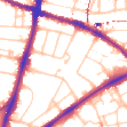 Daytime road noise heatmap for SW15 2DA