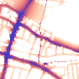 Daytime road noise heatmap for SW15 2EH