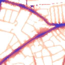 Daytime road noise heatmap for SW15 2HS