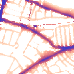 Daytime road noise heatmap for SW15 2QQ