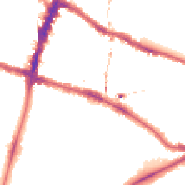 Night-time road noise heatmap for SW15 2SP