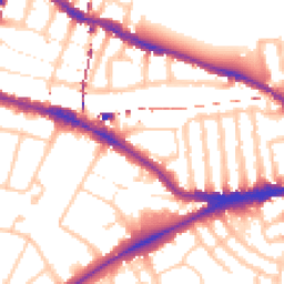Daytime road noise heatmap for SW15 2YA