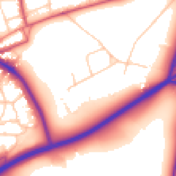 Daytime road noise heatmap for SW15 3TH