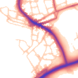 Daytime road noise heatmap for SW15 4LQ