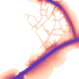 Daytime road noise heatmap for SW15 4NL