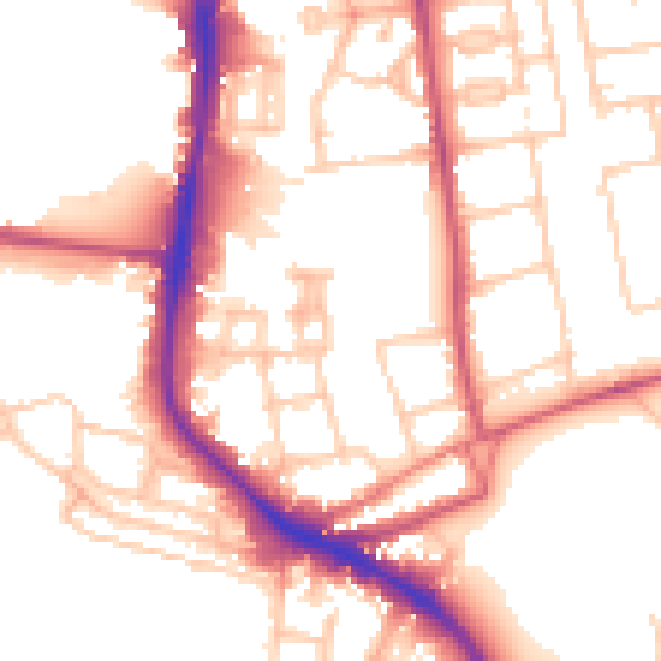 Daytime road noise heatmap for SW15 5FF
