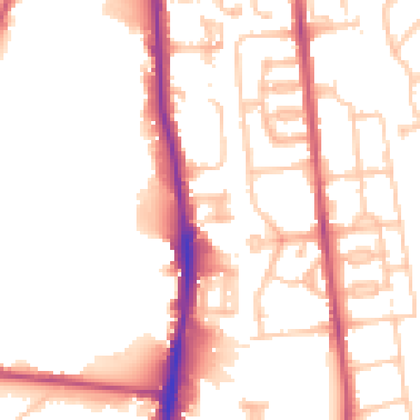 Daytime road noise heatmap for SW15 5FP
