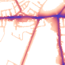 Daytime road noise heatmap for SW15 5JQ