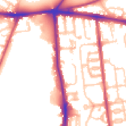 Daytime road noise heatmap for SW15 5NB