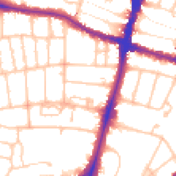 Daytime road noise heatmap for SW15 6EW