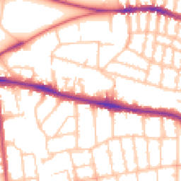 Daytime road noise heatmap for SW15 6JY