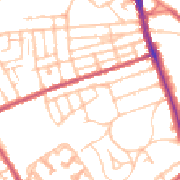 Daytime road noise heatmap for SW16 4HX