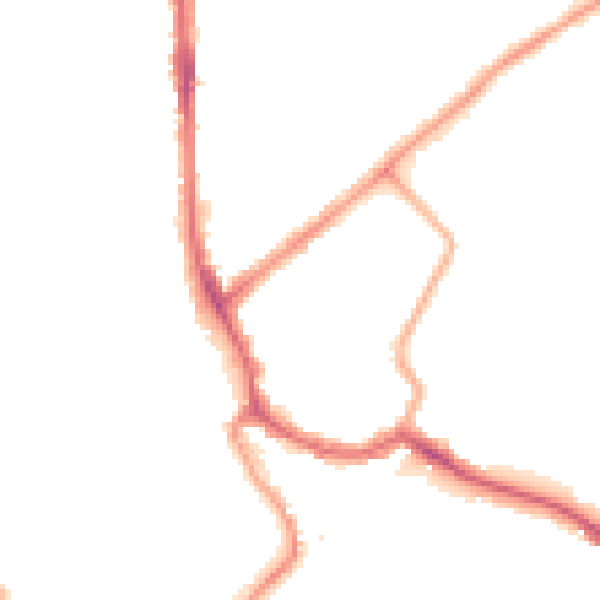Night-time road noise heatmap for SW17 0JX