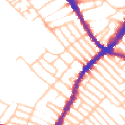 Daytime road noise heatmap for SW17 7NB