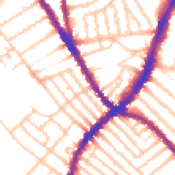 Daytime road noise heatmap for SW17 7PJ