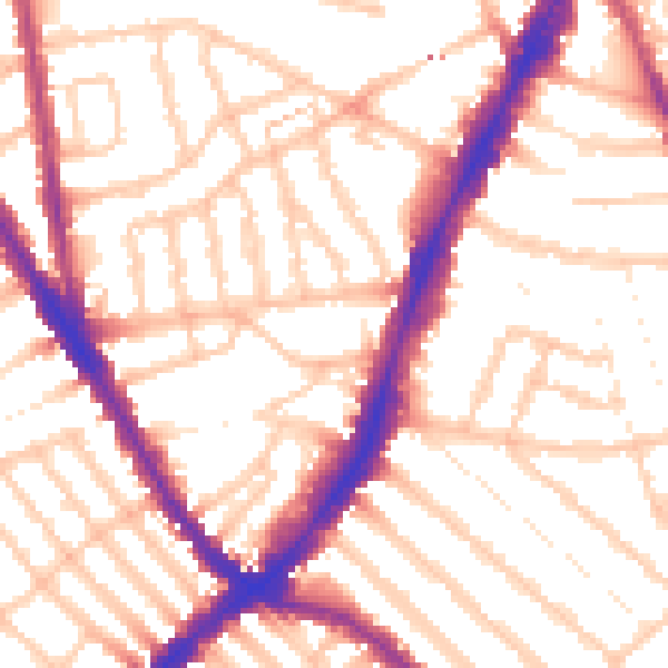 Daytime road noise heatmap for SW17 7TH