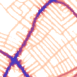Daytime road noise heatmap for SW17 8PE