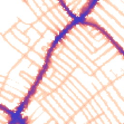 Daytime road noise heatmap for SW17 8SB