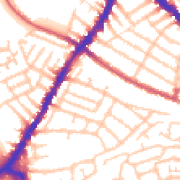 Daytime road noise heatmap for SW17 9DW