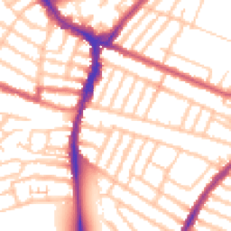 Daytime road noise heatmap for SW17 9ET