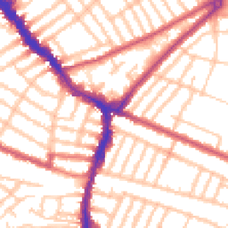 Daytime road noise heatmap for SW17 9JE