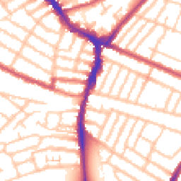 Daytime road noise heatmap for SW17 9JP