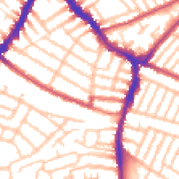 Daytime road noise heatmap for SW17 9SE