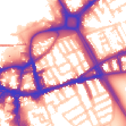 Daytime road noise heatmap for SW18 1AD