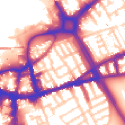 Daytime road noise heatmap for SW18 1AE