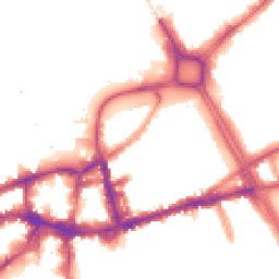 Night-time road noise heatmap for SW18 1AF
