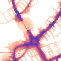 Daytime road noise heatmap for SW18 1AY