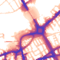 Daytime road noise heatmap for SW18 1AZ