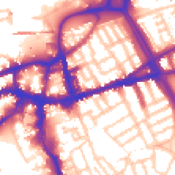 Daytime road noise heatmap for SW18 1BA