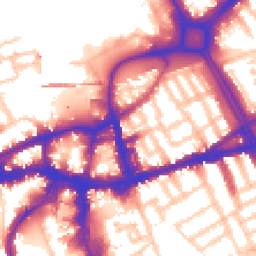 Daytime road noise heatmap for SW18 1BJ