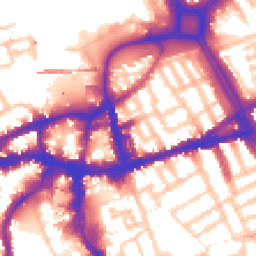 Daytime road noise heatmap for SW18 1BQ