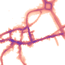 Night-time road noise heatmap for SW18 1BQ