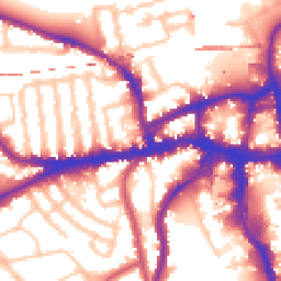 Daytime road noise heatmap for SW18 1HY