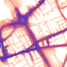 Daytime road noise heatmap for SW18 1JG
