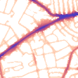 Daytime road noise heatmap for SW18 1LJ