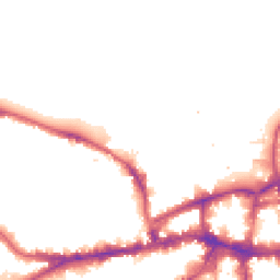 Night-time road noise heatmap for SW18 1NL