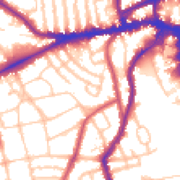 Daytime road noise heatmap for SW18 1QH