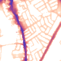 Daytime road noise heatmap for SW18 2BS