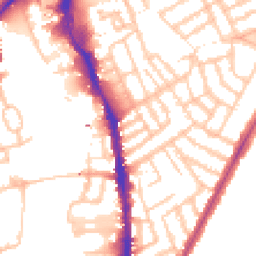 Daytime road noise heatmap for SW18 2BT