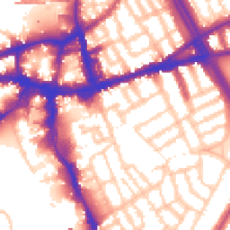 Daytime road noise heatmap for SW18 2DB
